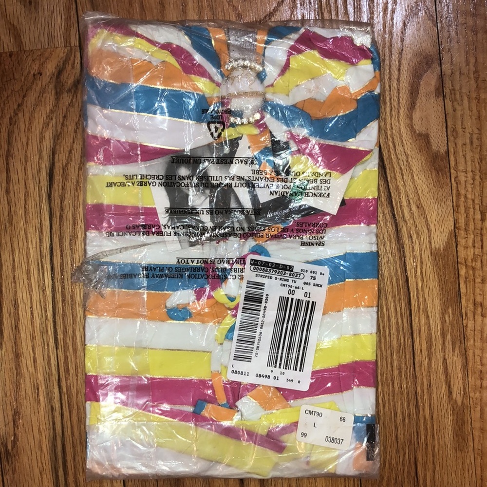 NEW Baby Phat Y2K Rainbow stripe Rhinestone Cat Keyhole Halter L / XL - Picture 15 of 15